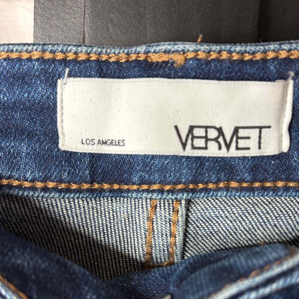 👖VERVET Flying Monkey High Rise Mom Jeans Size 25 Distressed Knee Cuffed NWT👖 - Picture 3 of 15